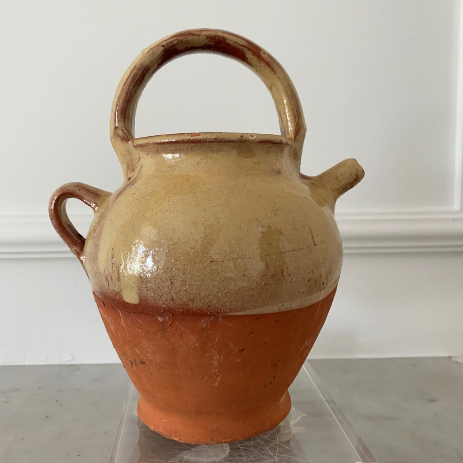 Southern French 19th Century Olive Oil Pot With Two Handles.