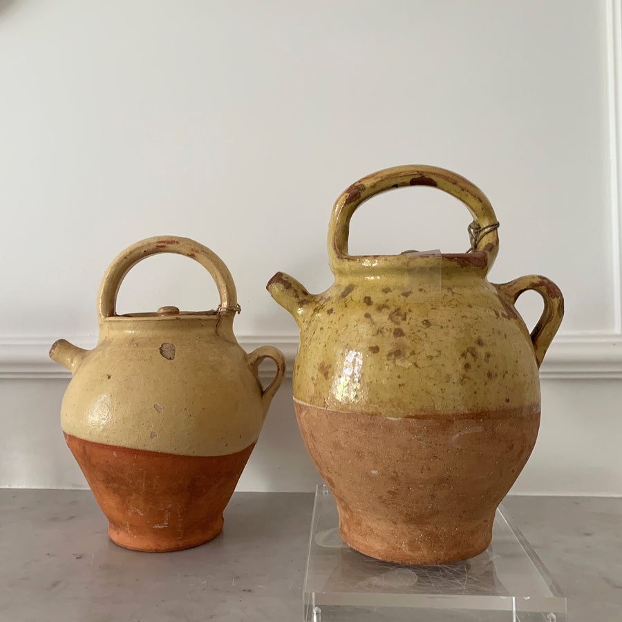 Antique Clay Vase With Vanilla Patina