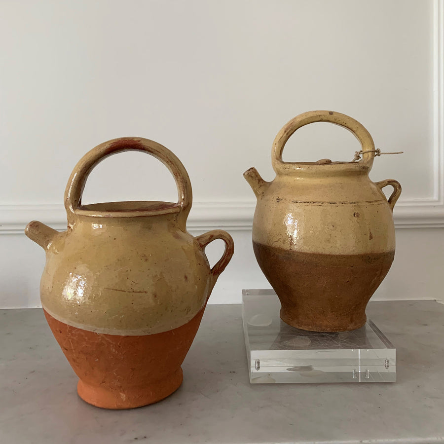 Antique Clay Vase With Handle