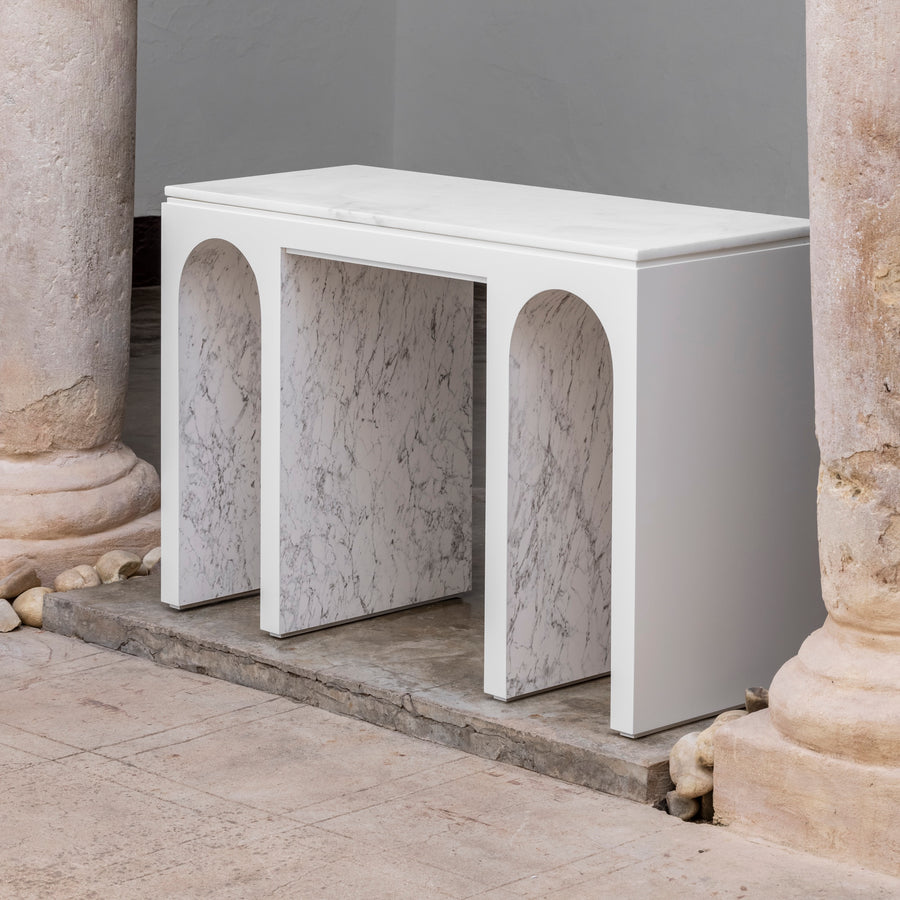 Console Table Totem with Marble Top
